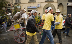 Ancient traditional event in the town of Anghiari